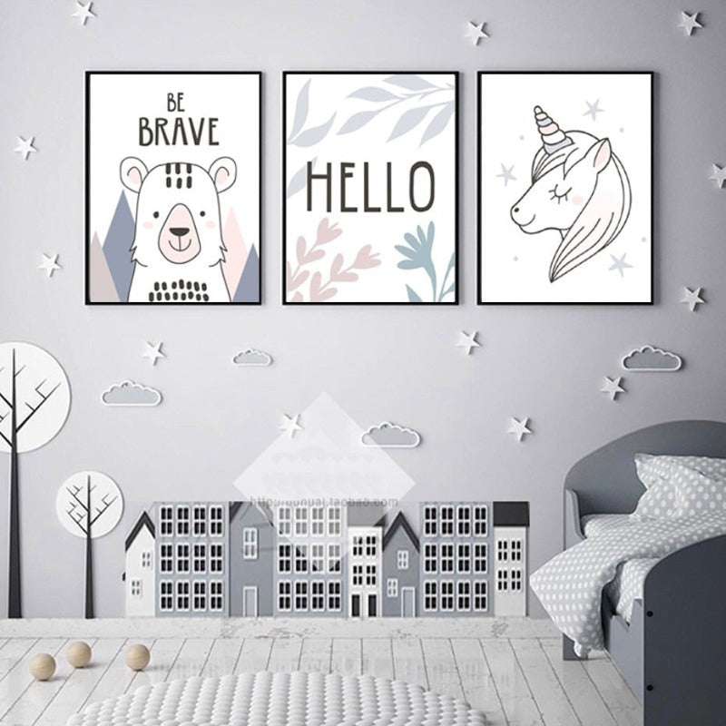 Kiddo Wall Art Painting on Canvas - Be Brave Design
