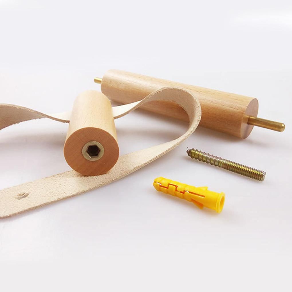 Toilet Paper Holder in Oak and Faux Leather – Minimalist Bathroom Style
