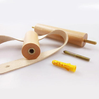 Toilet Paper Holder in Oak and Faux Leather – Minimalist Bathroom Style