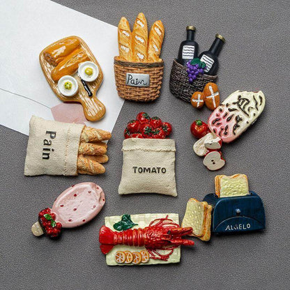 Playful 3D Food Magnets for Creative Kitchens