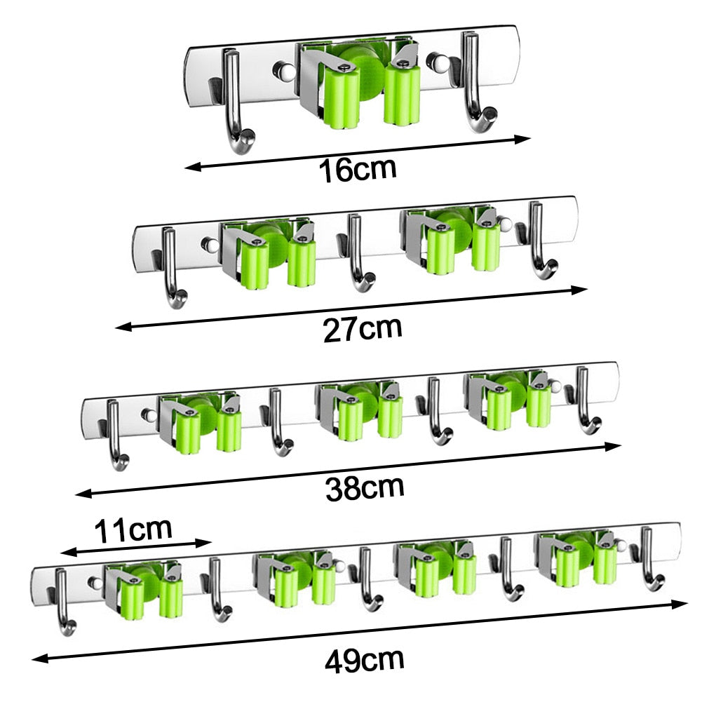 Durable Storage Rack for Brooms and Mops