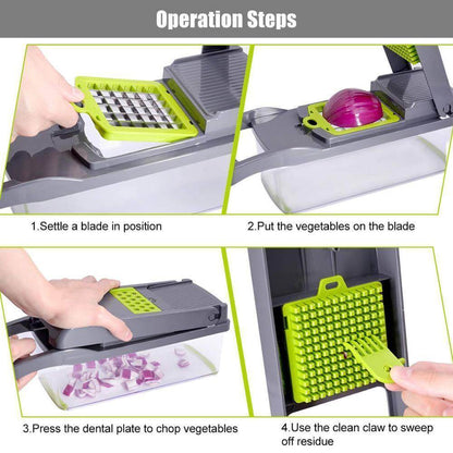 Versatile 6-in-1 Vegetable and Fruit Chopper with Storage Case