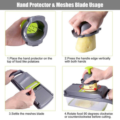 Versatile 6-in-1 Vegetable and Fruit Chopper with Storage Case
