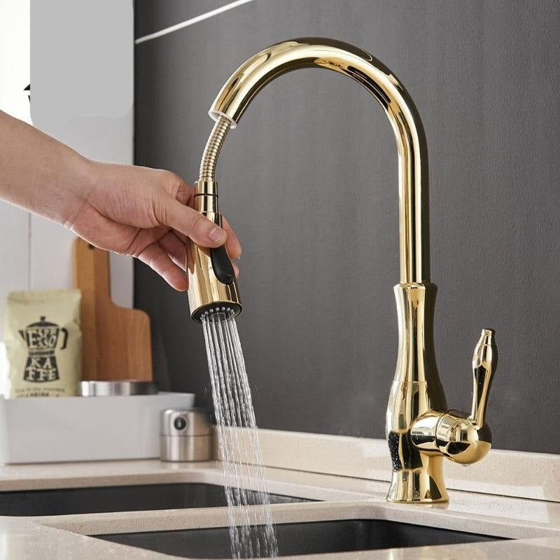 360° Swivel Stainless Steel Kitchen Faucet – Pull-Out Design