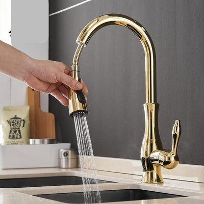 360° Swivel Stainless Steel Kitchen Faucet – Pull-Out Design
