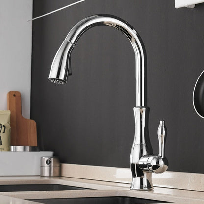 360° Swivel Stainless Steel Kitchen Faucet – Pull-Out Design