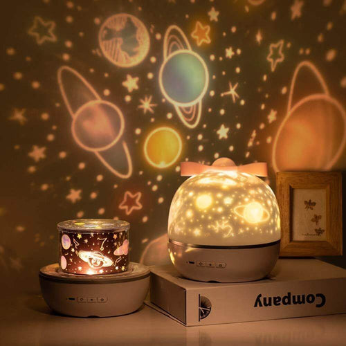 Rotating Night Lamp with 360-Degree Projection