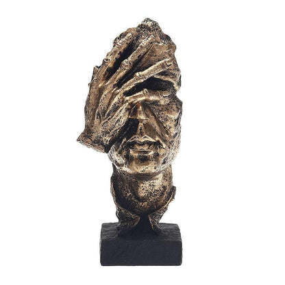 Nordic-Inspired Abstract Gold Art Piece – Contemporary Scandinavian Decor