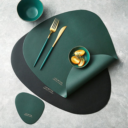 Chic Triangle Placemats with Coasters - Set of 4