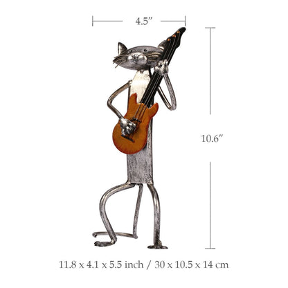 Charming Trio of Musical Cats Sculpture for Home Decor