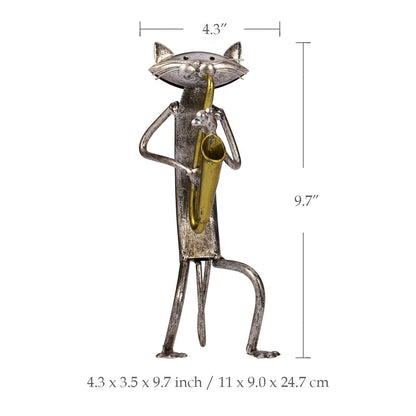 Charming Trio of Musical Cats Sculpture for Home Decor
