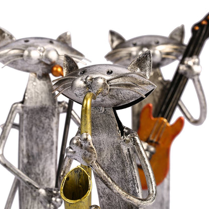 Charming Trio of Musical Cats Sculpture for Home Decor