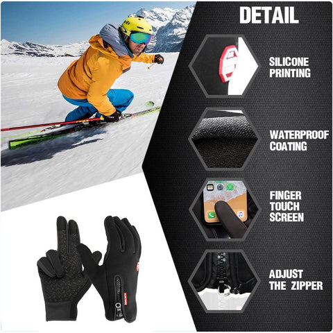 Non-Slip Grip Winter Gloves for Cycling and Skiing Activities