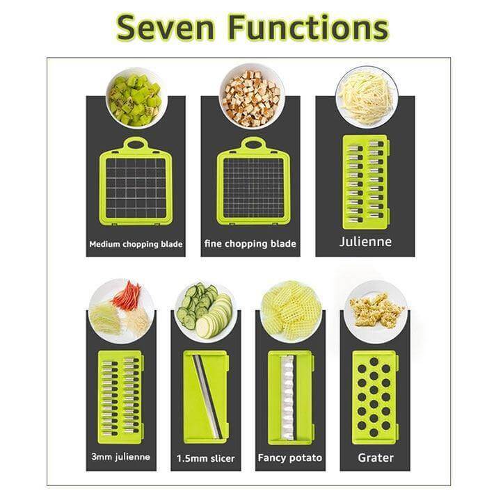 Versatile 6-in-1 Vegetable and Fruit Chopper with Storage Case