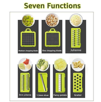 Versatile 6-in-1 Vegetable and Fruit Chopper with Storage Case