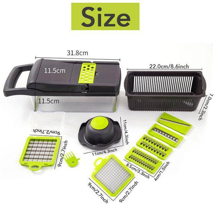 Versatile 6-in-1 Vegetable and Fruit Chopper with Storage Case