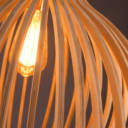 Ceiling Light with Wood Finish – Geometric Pendant Design