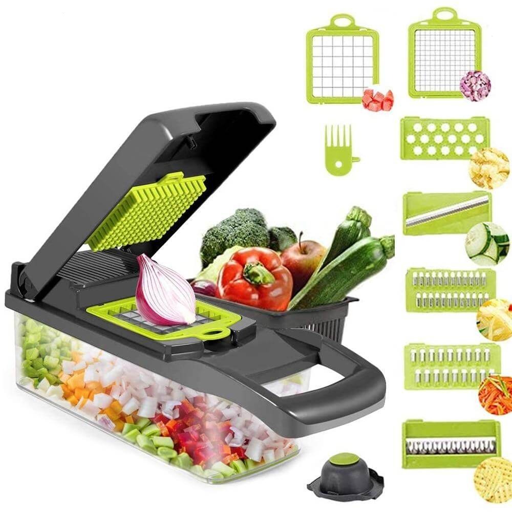 Versatile 6-in-1 Vegetable and Fruit Chopper with Storage Case