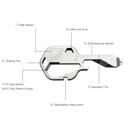24-in-1 Compact Key Tool for Everyday Fixes