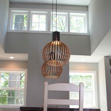 Ceiling Light with Wood Finish – Geometric Pendant Design