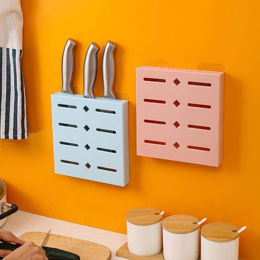 2-Pack Wall-Mounted Pastel Knife Holder for Easy Storage