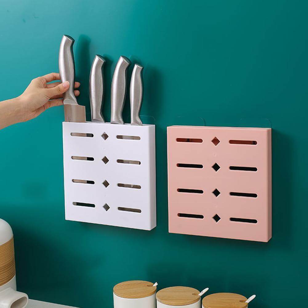 2-Pack Wall-Mounted Pastel Knife Holder for Easy Storage