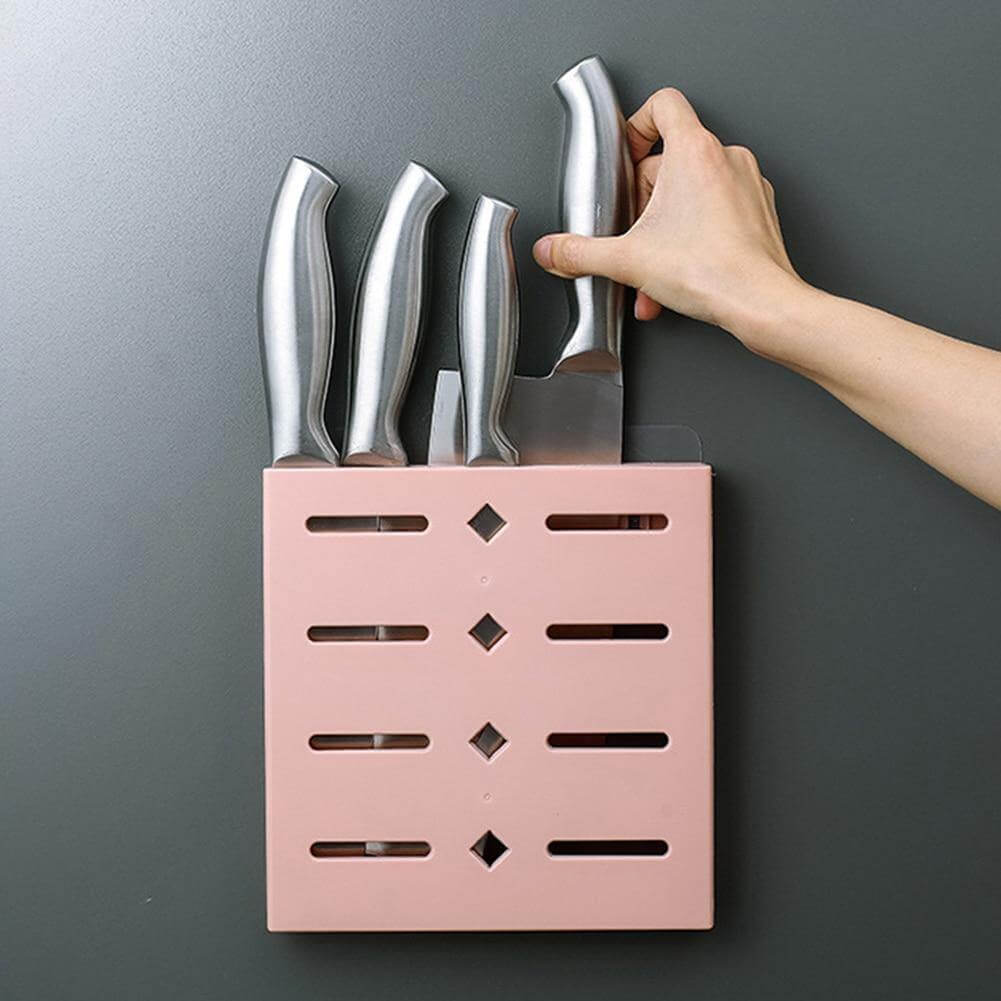 2-Pack Wall-Mounted Pastel Knife Holder for Easy Storage