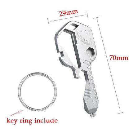 Key-Shaped Pocket Multi-Tool with 24 Functions
