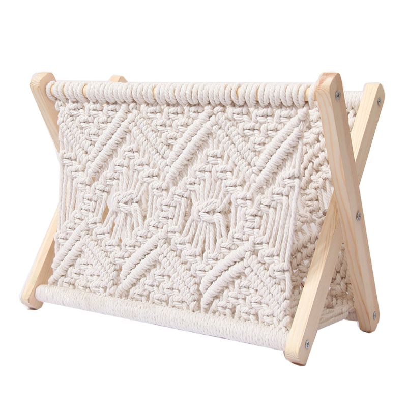 Foldable Magazine Holder in Nordic Cotton