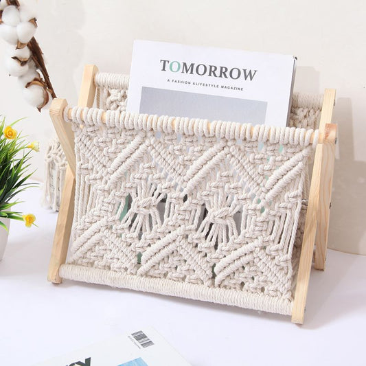 Foldable Magazine Holder in Nordic Cotton