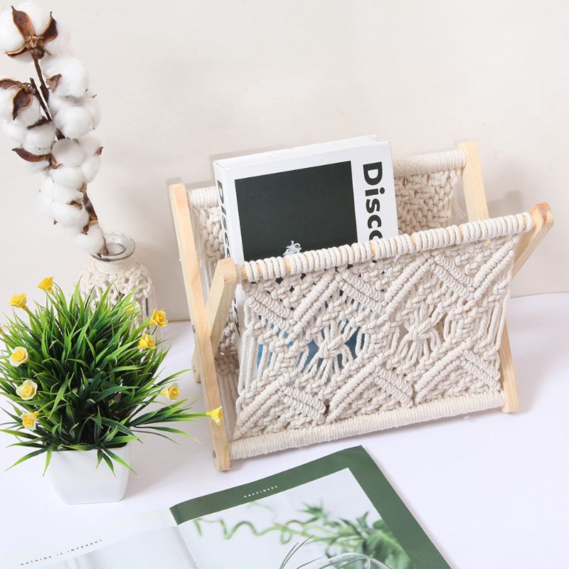 Foldable Magazine Holder in Nordic Cotton