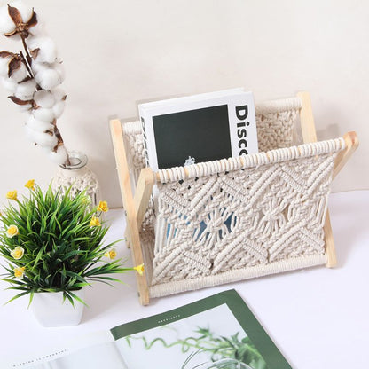 Foldable Magazine Holder in Nordic Cotton