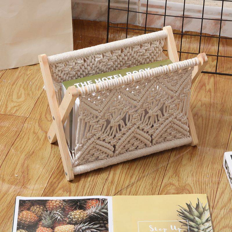 Foldable Magazine Holder in Nordic Cotton