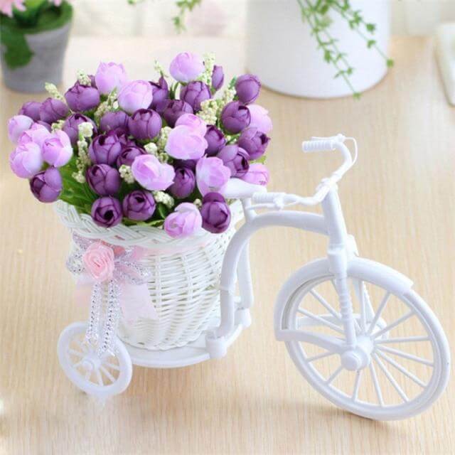 Decorative Flower Basket for Bicycles