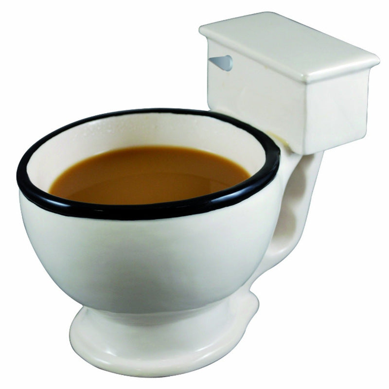 Ceramic Coffee Mugs with Hand Grip for Toilet Design
