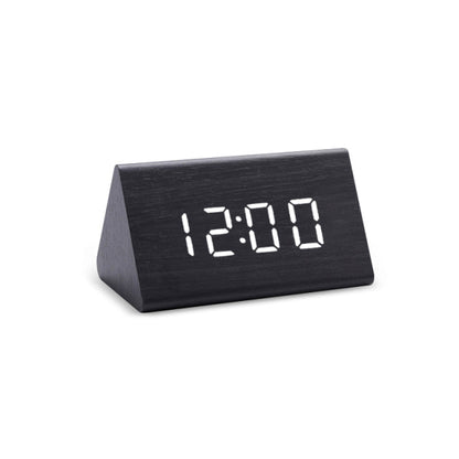 LED Alarm Clock with Digital Wood Finish Display