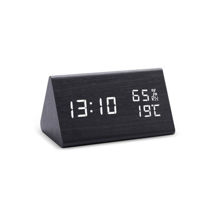 LED Alarm Clock with Digital Wood Finish Display
