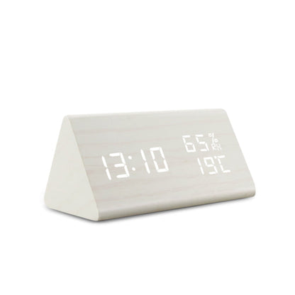 LED Alarm Clock with Digital Wood Finish Display