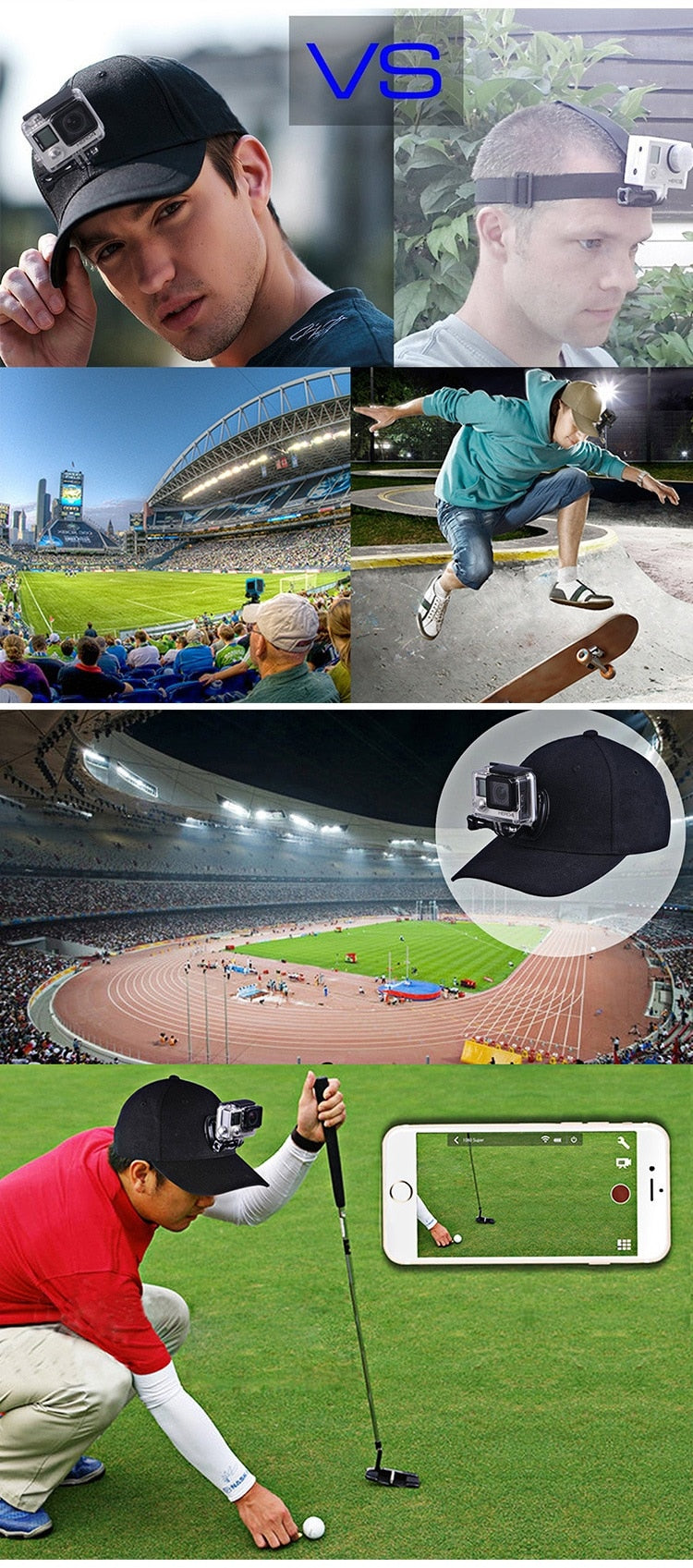 Hat with Adjustable Mount for Action Camera