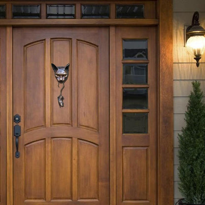 Metal Door Knocker – Creative Design Featuring Cat and Mouse