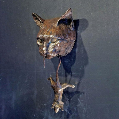 Metal Door Knocker – Creative Design Featuring Cat and Mouse