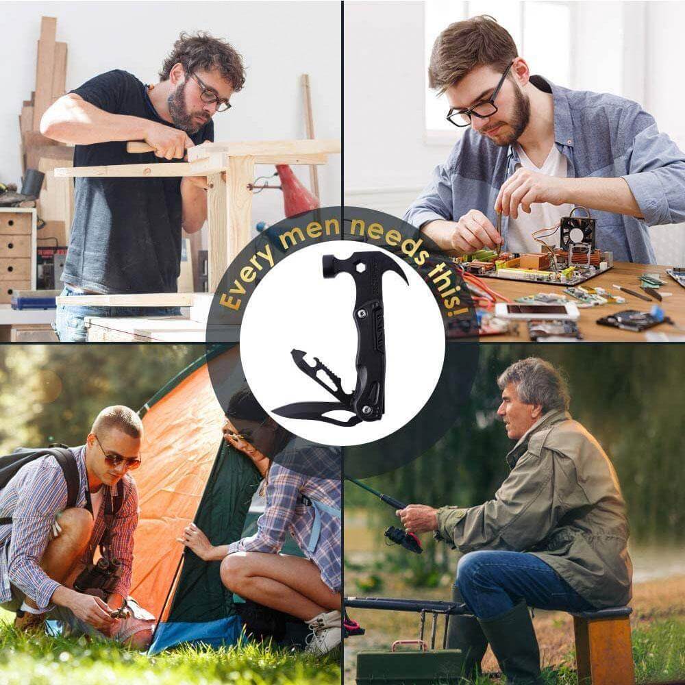 14-in-1 Outdoor Tool in Stainless Steel – Portable Multi-Function