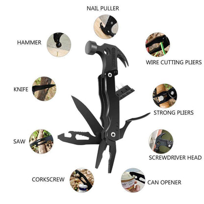 14-in-1 Outdoor Tool in Stainless Steel – Portable Multi-Function