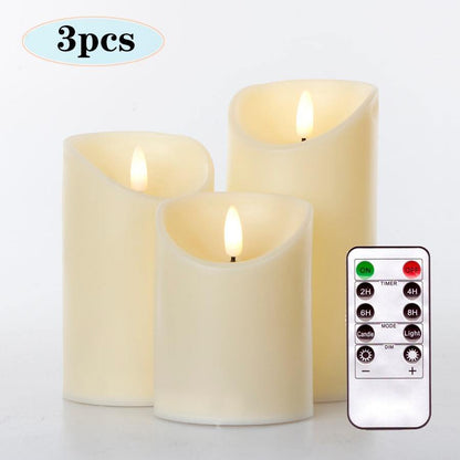 Set of 3 Remote-Controlled LED Candles for Safe Ambience