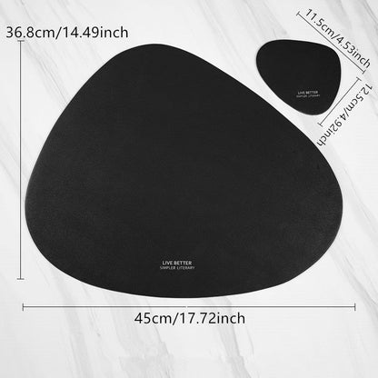 Chic Triangle Placemats with Coasters - Set of 4