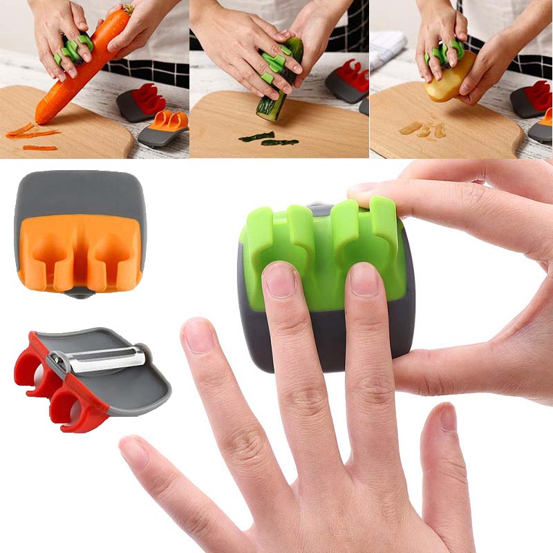 Double-Ended Vegetable Peeler for Two Fingers