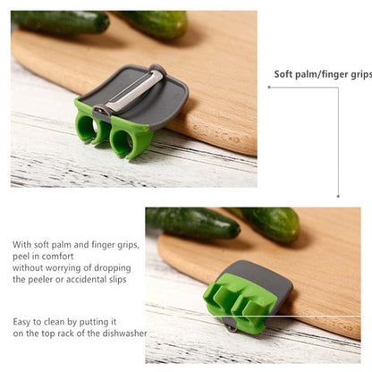 Double-Ended Vegetable Peeler for Two Fingers