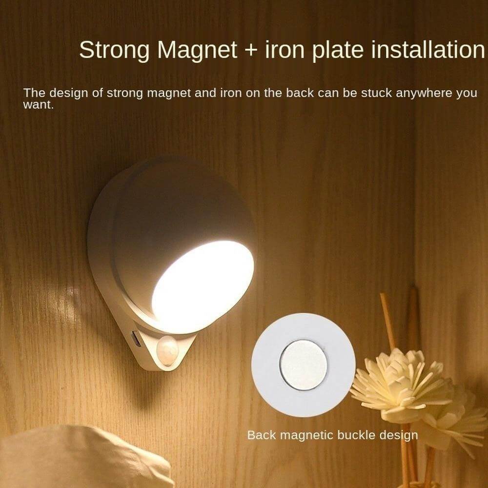 Rechargeable Body Sensing Lamp with 360-Degree Rotating Water Drop Design
