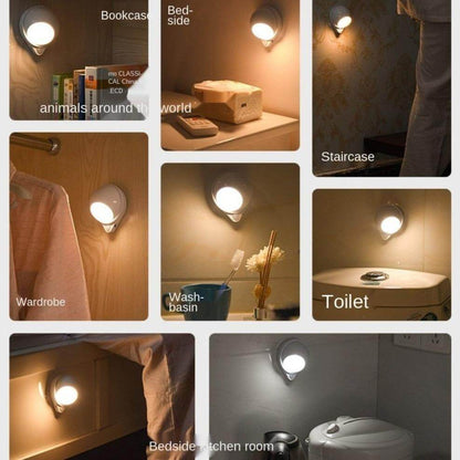 Rechargeable Body Sensing Lamp with 360-Degree Rotating Water Drop Design