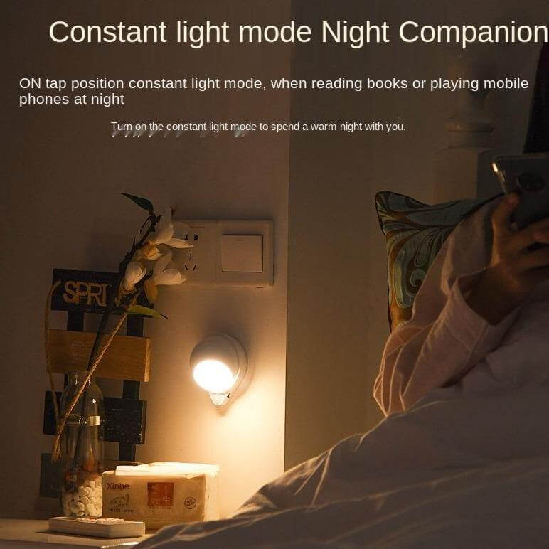 Rechargeable Body Sensing Lamp with 360-Degree Rotating Water Drop Design